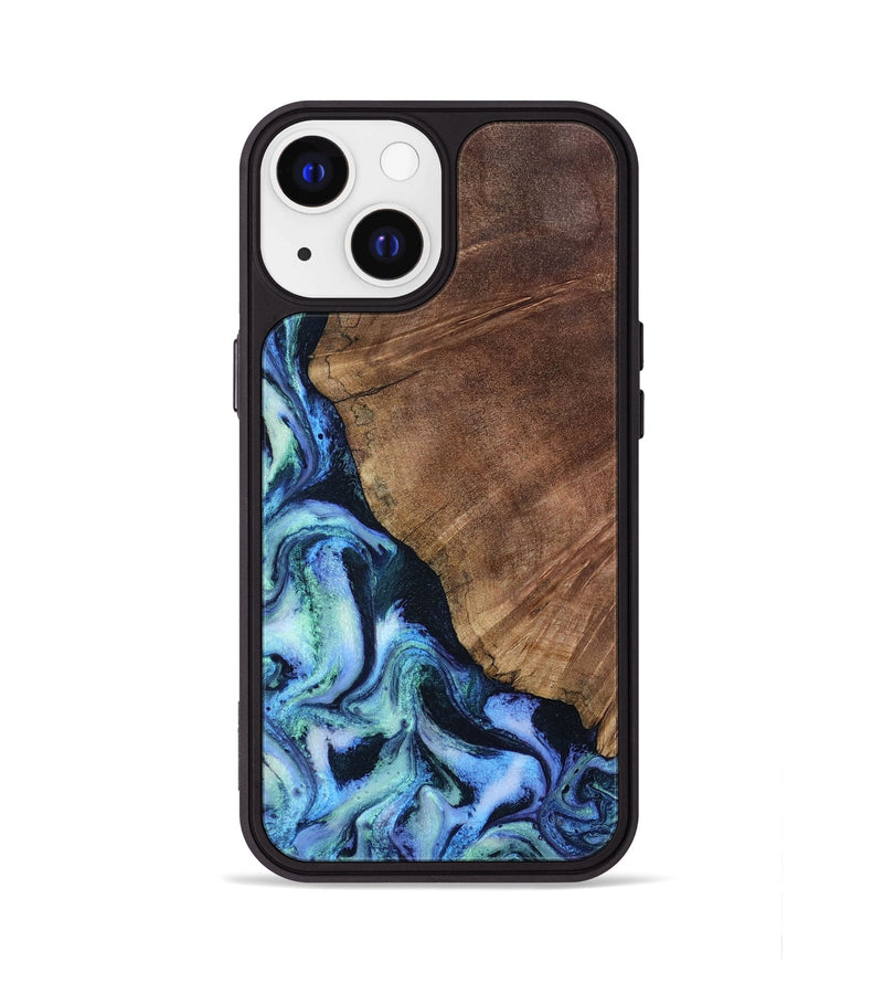 iPhone 13 Wood Phone Case - Leatha (Blue, 805519)