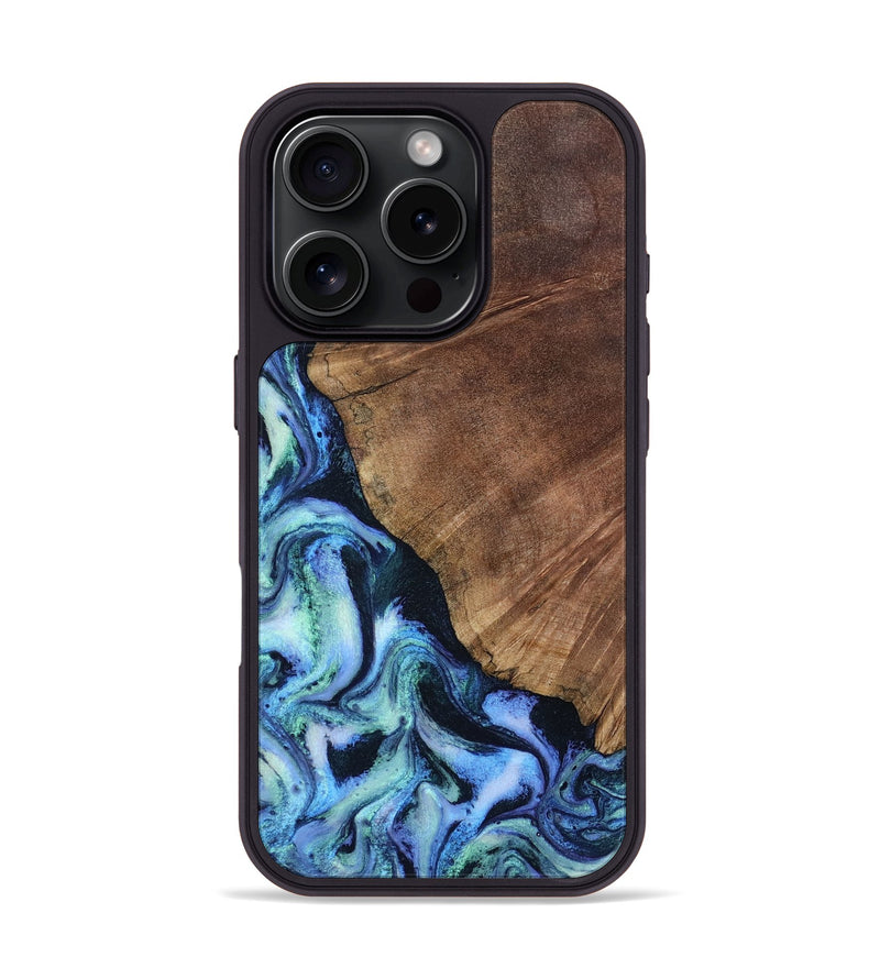 iPhone 16 Pro Wood Phone Case - Leatha (Blue, 805519)