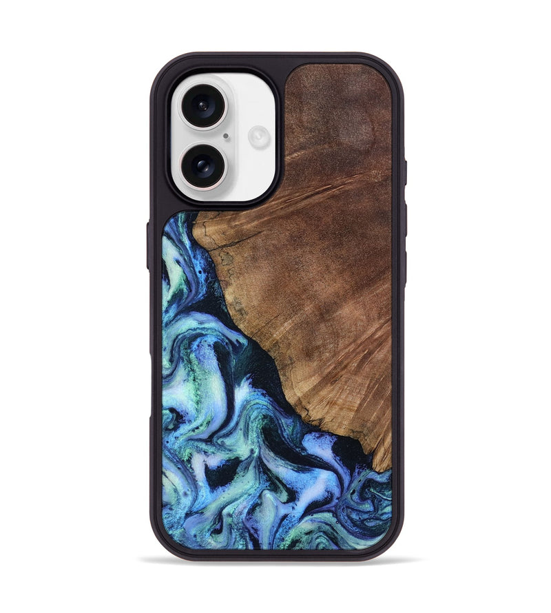 iPhone 17 Wood Phone Case - Leatha (Blue, 805519)