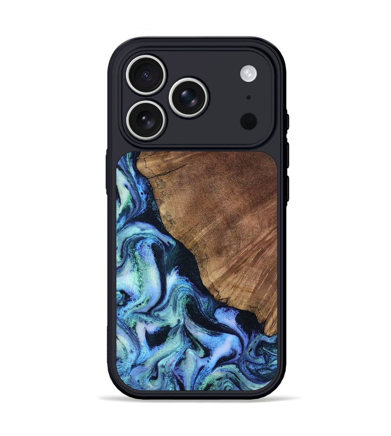 iPhone 17 Pro Wood Phone Case - Leatha (Blue, 805519)