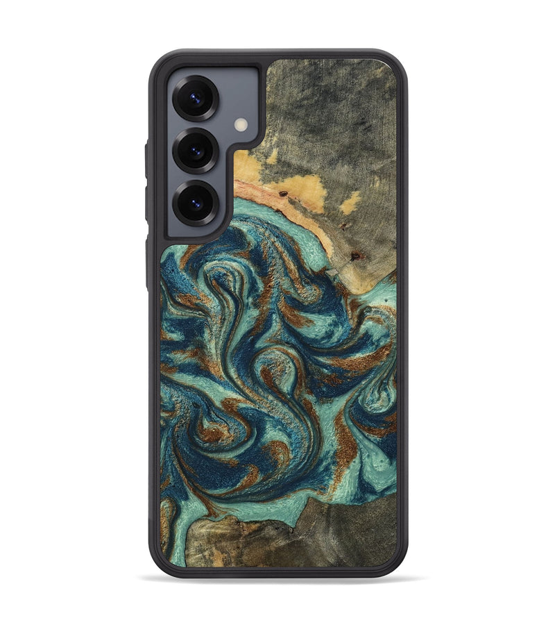 Galaxy S25 Plus Wood Phone Case - Smith (Teal & Gold, 805542)