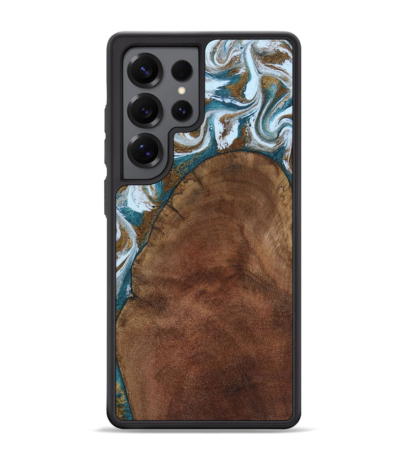 Galaxy S25 Ultra Wood Phone Case - Britany (Teal & Gold, 805548)