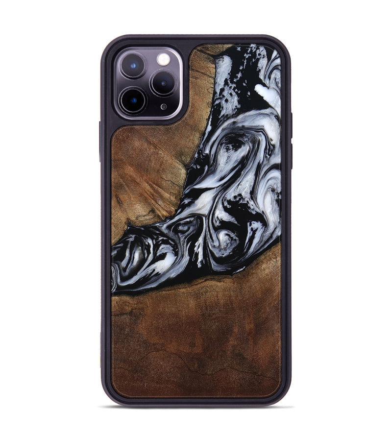 iPhone 11 Pro Max Wood Phone Case - Jream (Black & White, 805558)