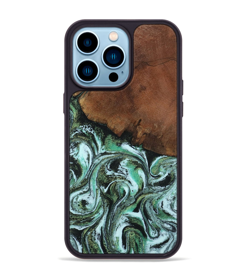 iPhone 14 Pro Max Wood Phone Case - Rhodes (Green, 805561)