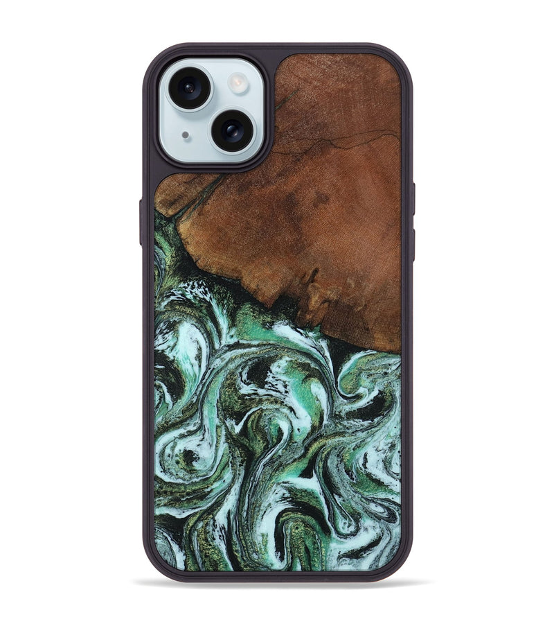 iPhone 15 Plus Wood Phone Case - Rhodes (Green, 805561)