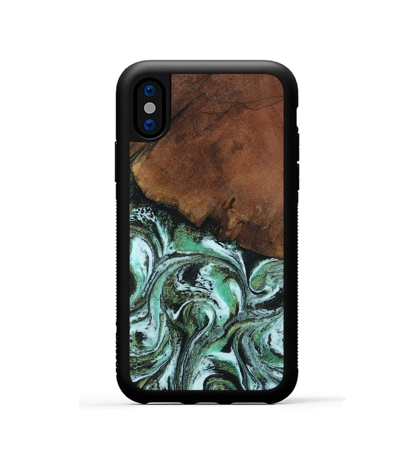 iPhone Xs Wood Phone Case - Rhodes (Green, 805561)
