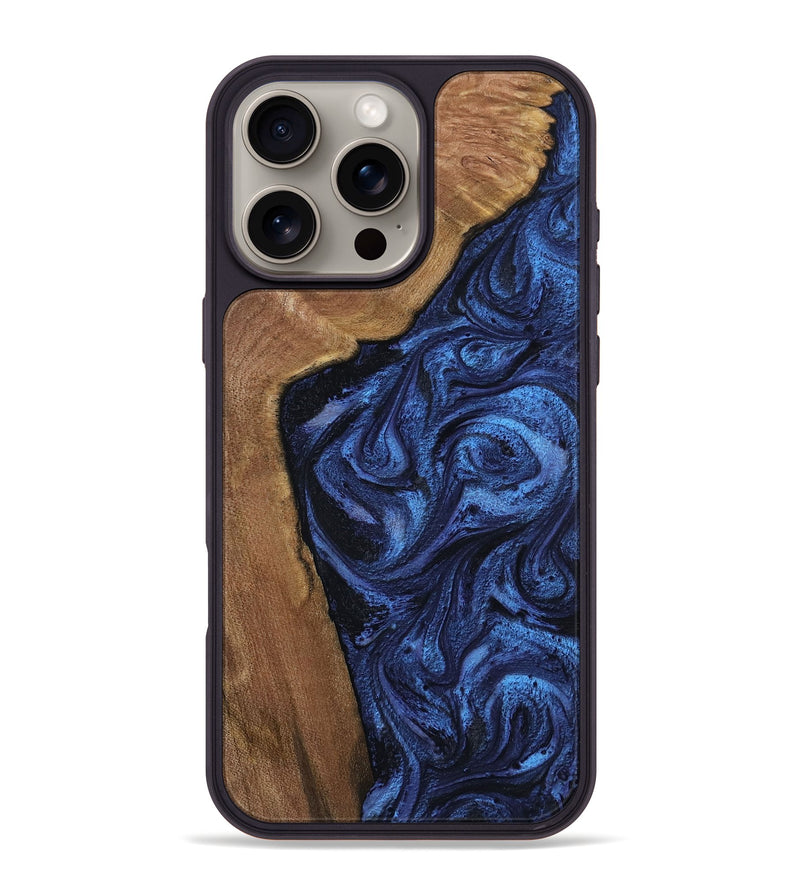 iPhone 16 Pro Max Wood Phone Case - Alene (Blue, 805597)