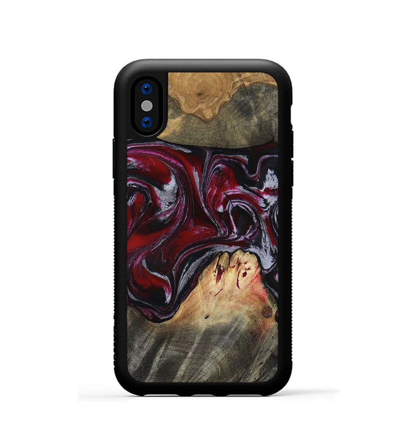iPhone Xs Wood Phone Case - Maximo (Red, 805768)