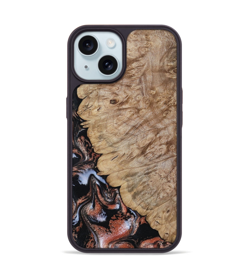 iPhone 15 Wood Phone Case - Kenyon (Black & White, 805775)