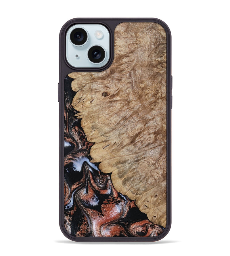 iPhone 15 Plus Wood Phone Case - Kenyon (Black & White, 805775)