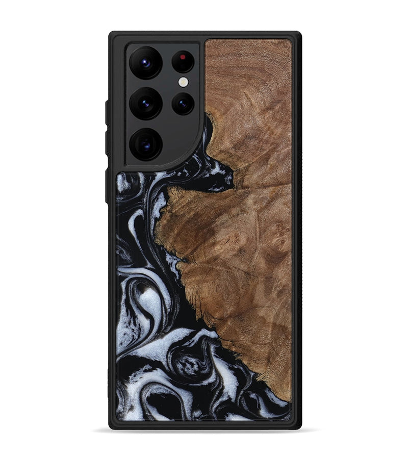 Galaxy S22 Ultra Wood Phone Case - Olivia (Black & White, 805777)