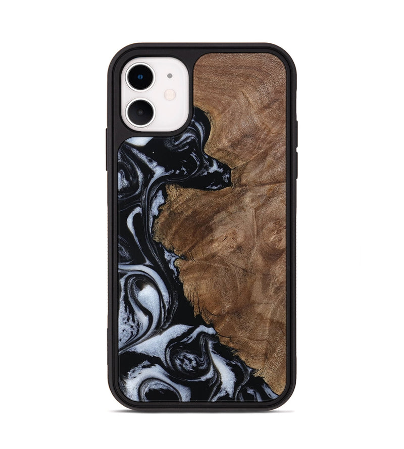 iPhone 11 Wood Phone Case - Olivia (Black & White, 805777)