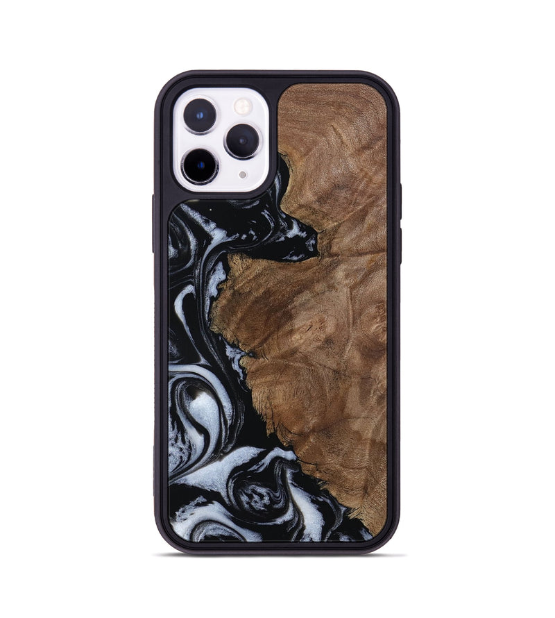 iPhone 11 Pro Wood Phone Case - Olivia (Black & White, 805777)