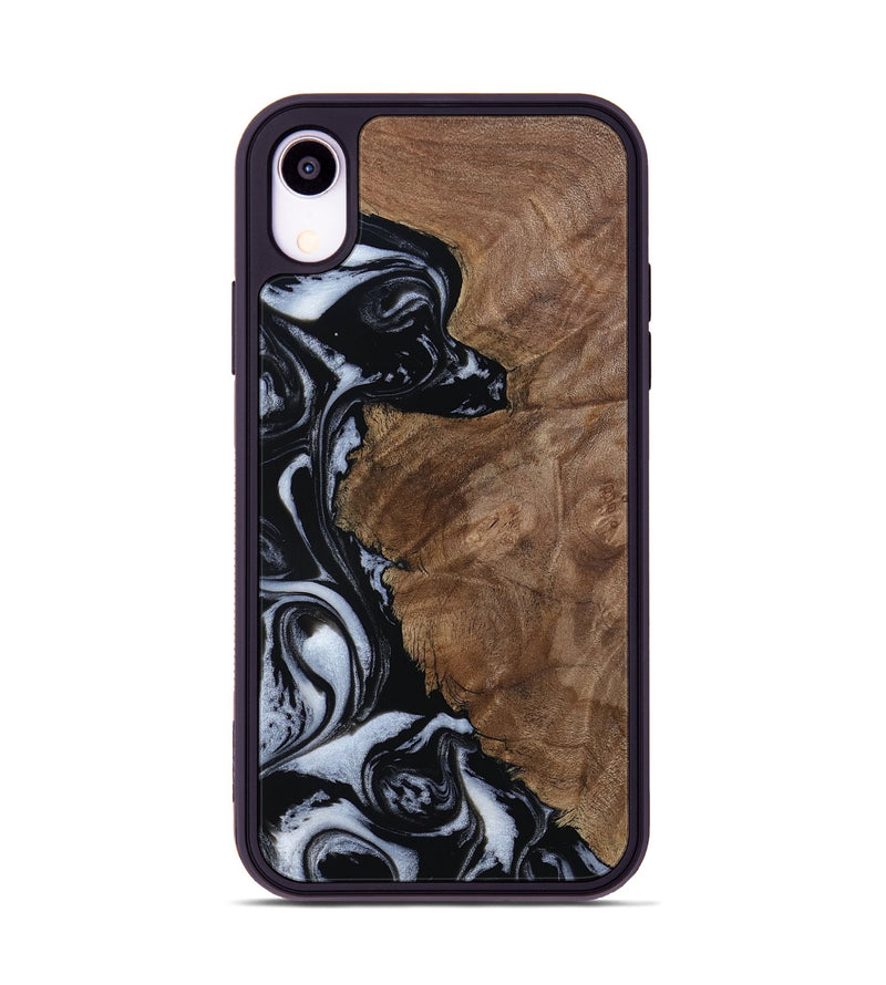iPhone Xr Wood Phone Case - Olivia (Black & White, 805777)