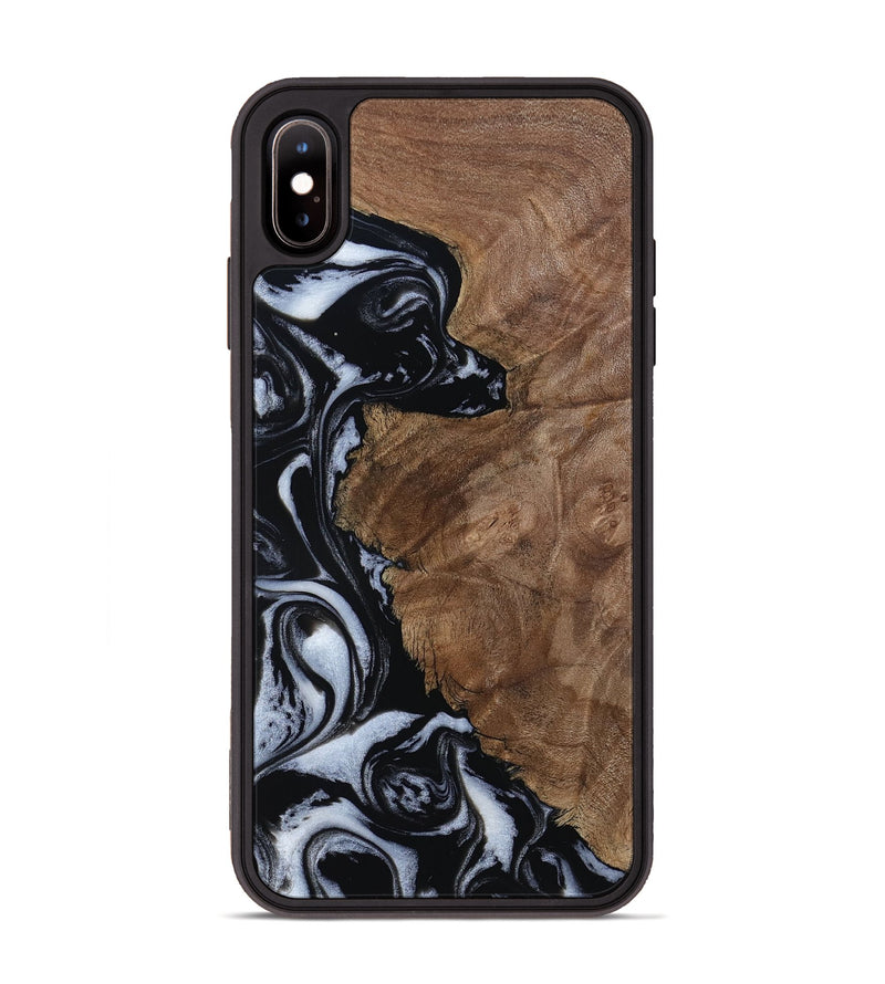 iPhone Xs Max Wood Phone Case - Olivia (Black & White, 805777)