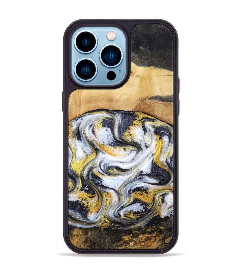 iPhone 14 Pro Max Wood Phone Case - Cullen (Black & White, 805778)