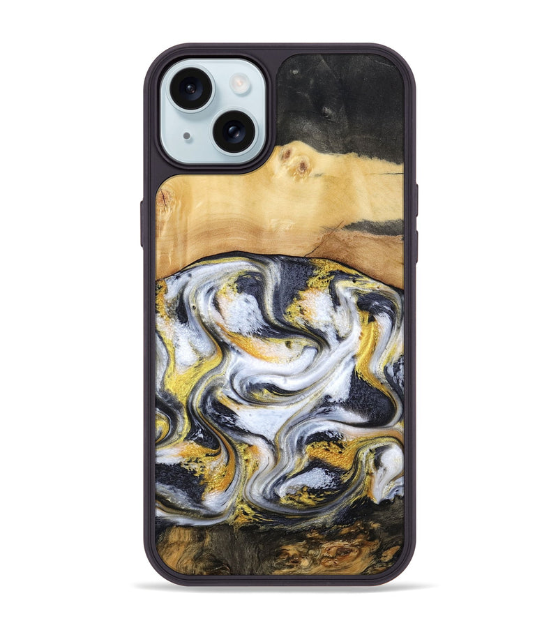 iPhone 15 Plus Wood Phone Case - Cullen (Black & White, 805778)