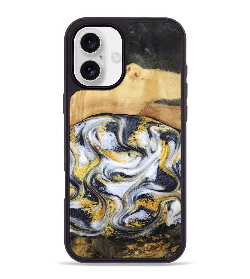 iPhone 16 Plus Wood Phone Case - Cullen (Black & White, 805778)