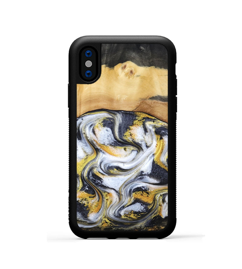 iPhone Xs Wood Phone Case - Cullen (Black & White, 805778)