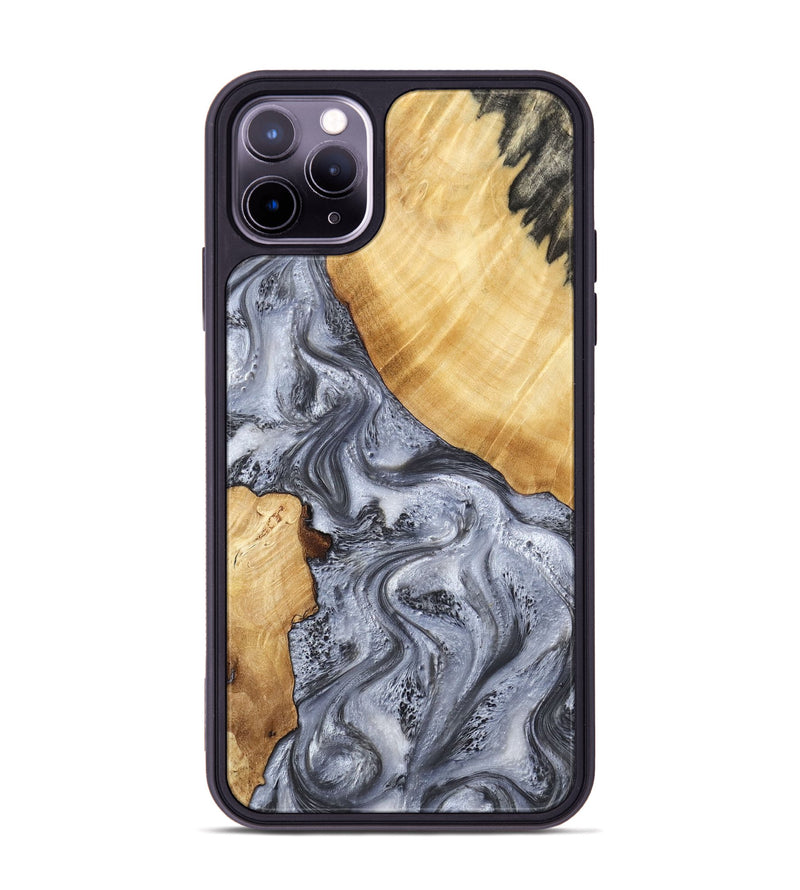 iPhone 11 Pro Max Wood Phone Case - Tarsha (Black & White, 805781)