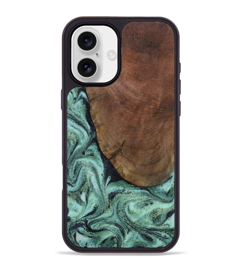 iPhone 16 Plus Wood Phone Case - Vonda (Green, 805850)