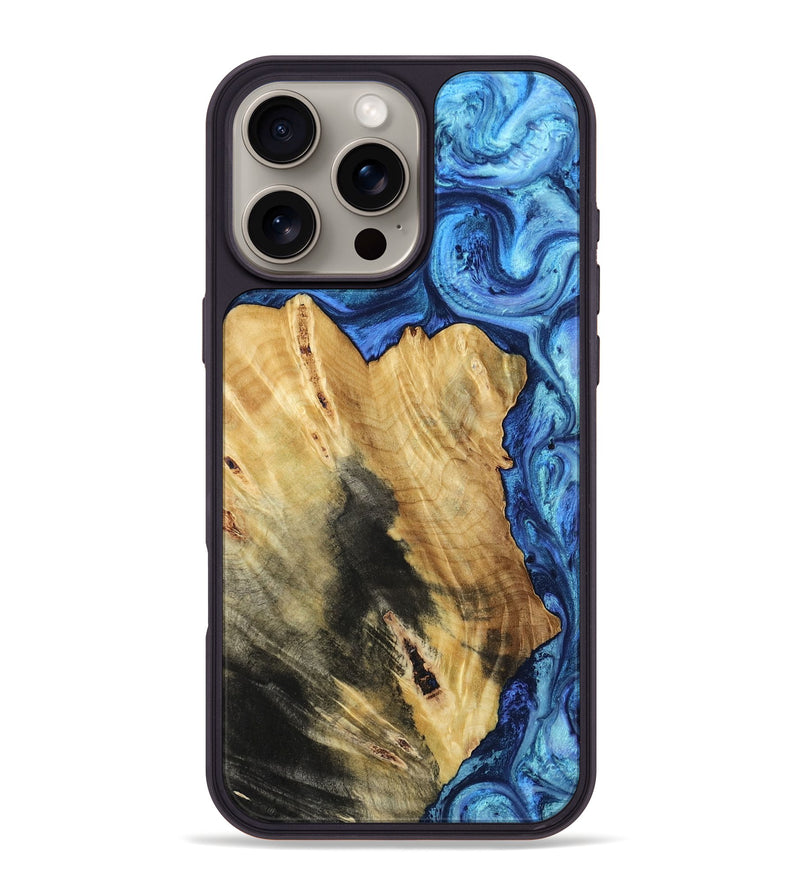 iPhone 16 Pro Max Wood Phone Case - Donny (Blue, 805859)