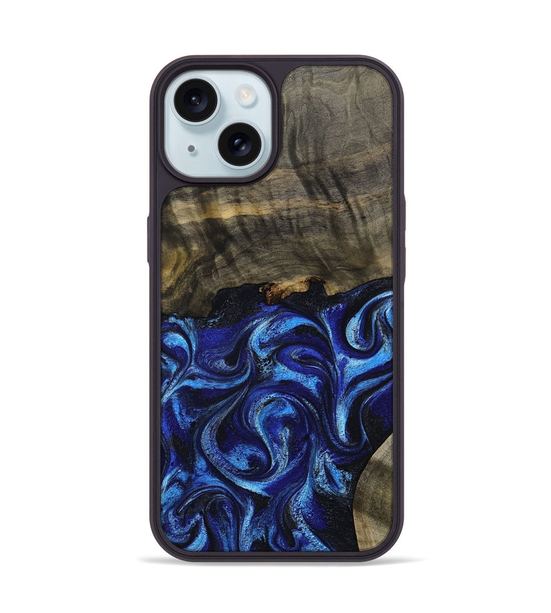 iPhone 15 Wood Phone Case - Stormi (Blue, 805860)