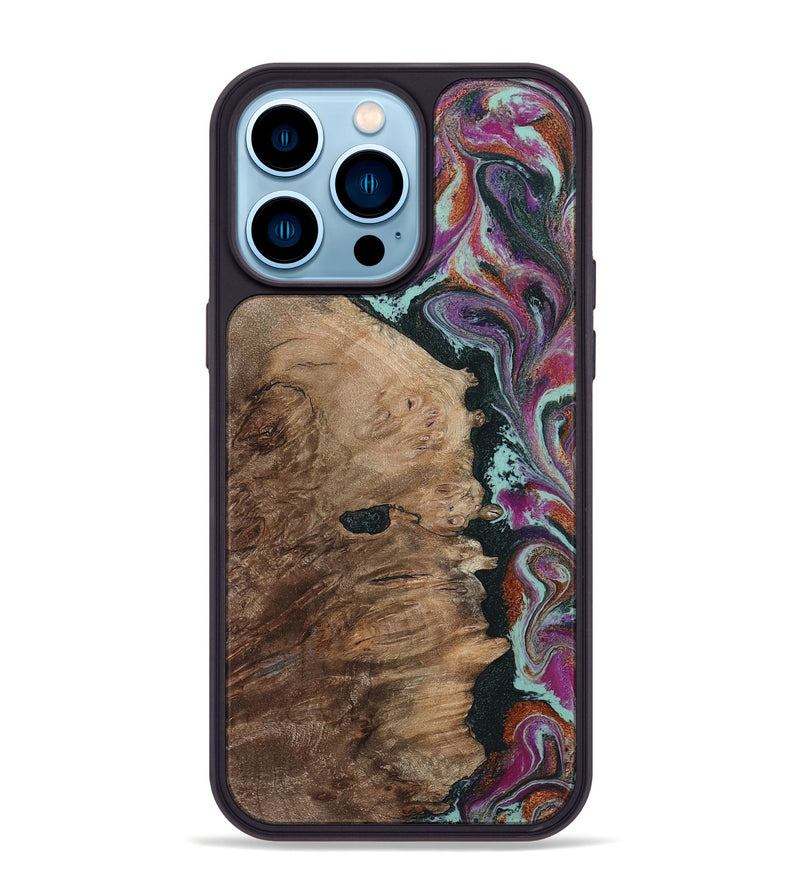 iPhone 14 Pro Max Wood Phone Case - Willie (Green, 805864)