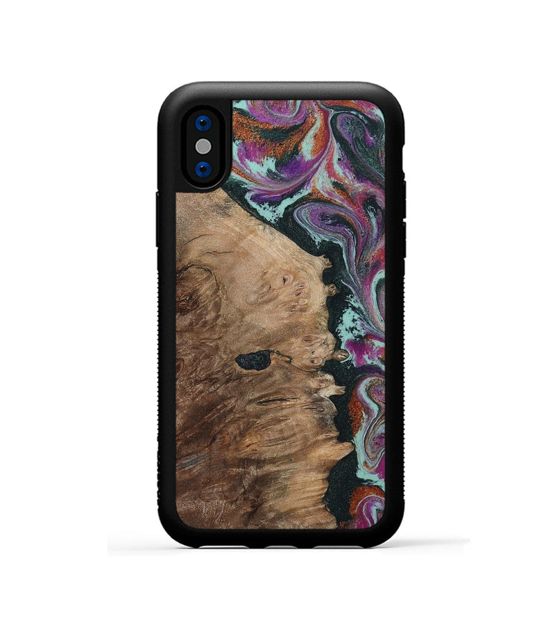iPhone Xs Wood Phone Case - Willie (Green, 805864)