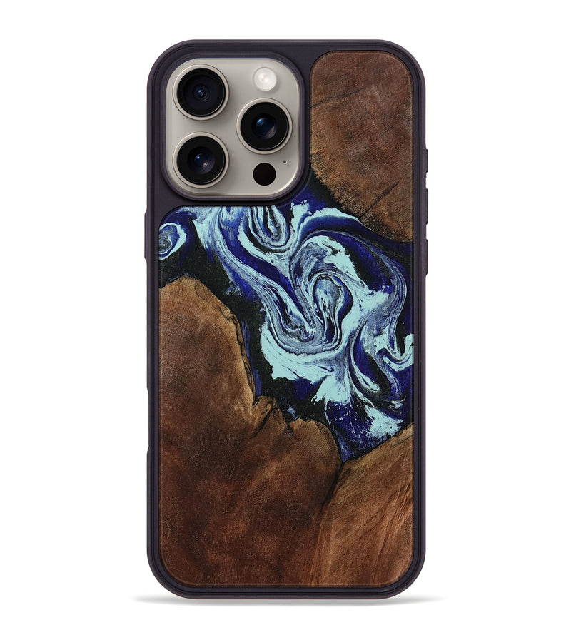 iPhone 16 Pro Max Wood Phone Case - Gus (Blue, 805873)