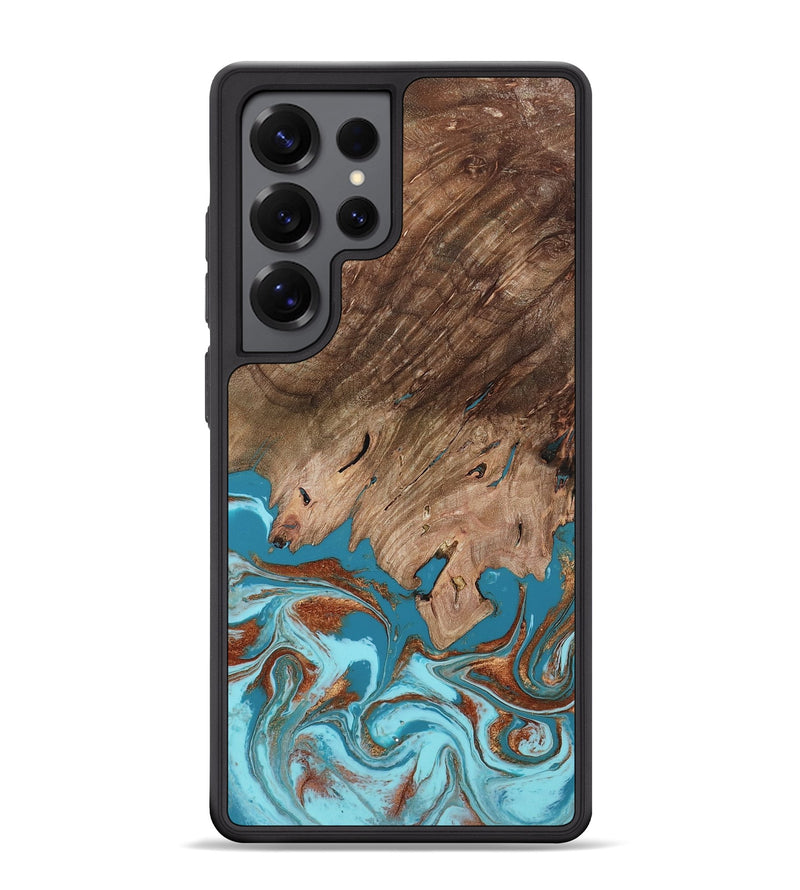 Galaxy S25 Ultra Wood Phone Case - Arturo (Teal & Gold, 805933)