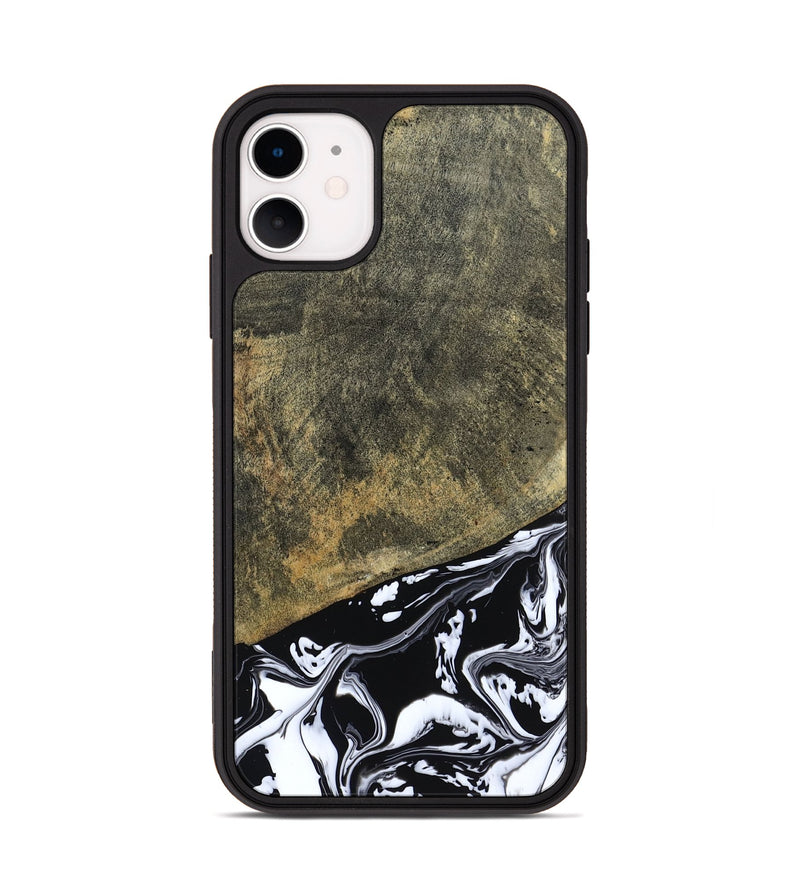 iPhone 11 Wood Phone Case - Larkin (Black & White, 805949)