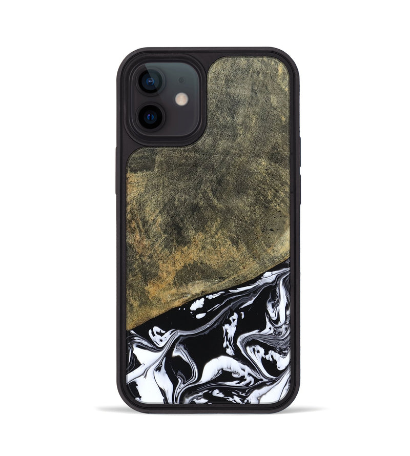 iPhone 12 Wood Phone Case - Larkin (Black & White, 805949)
