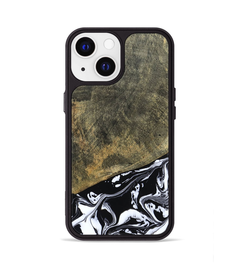 iPhone 13 Wood Phone Case - Larkin (Black & White, 805949)