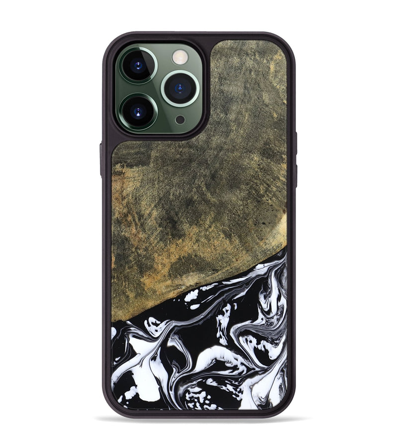iPhone 13 Pro Max Wood Phone Case - Larkin (Black & White, 805949)