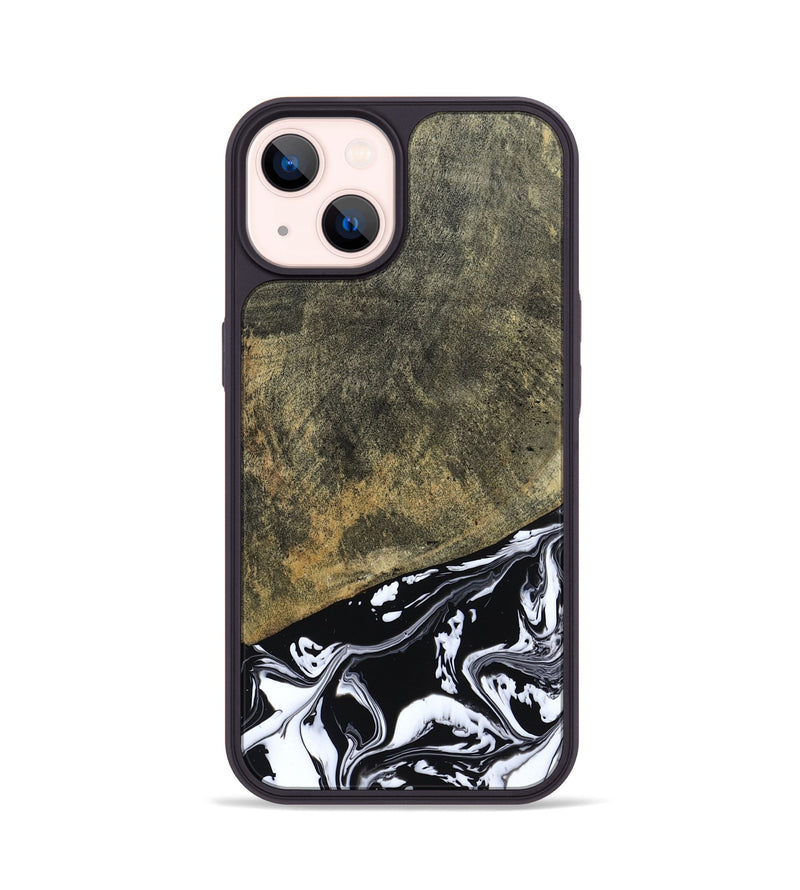 iPhone 14 Wood Phone Case - Larkin (Black & White, 805949)