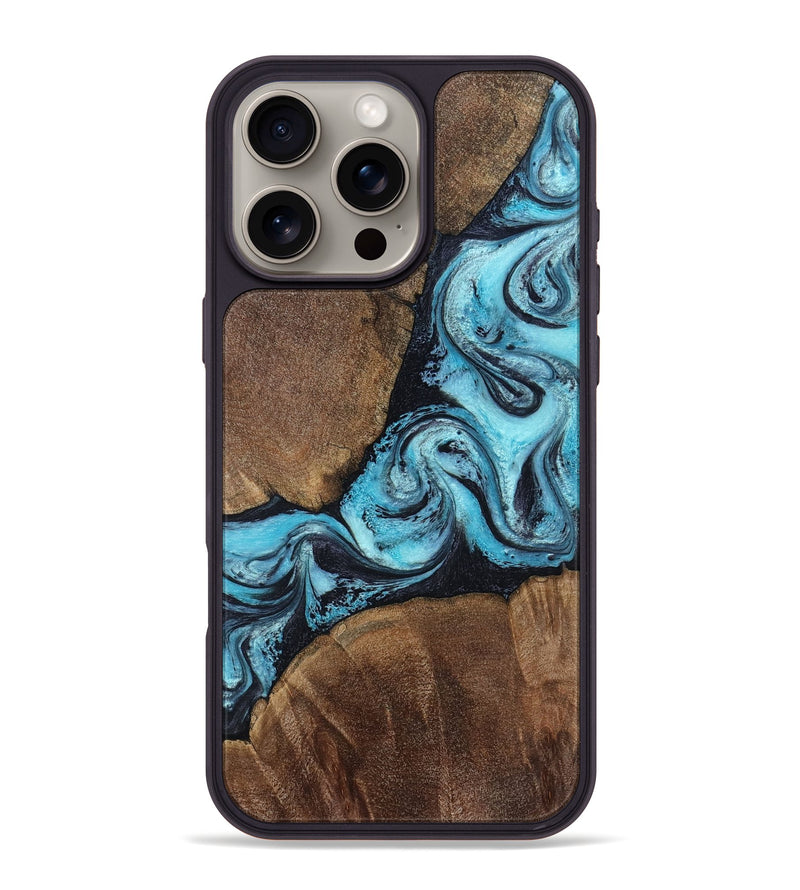 iPhone 16 Pro Max Wood Phone Case - Augusta (Blue, 805951)