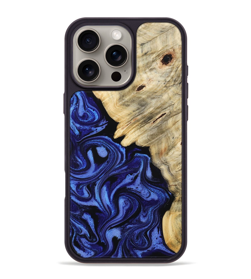 iPhone 16 Pro Max Wood Phone Case - Jewel (Blue, 805956)