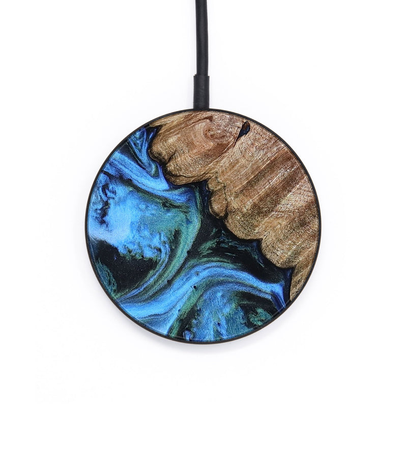 Circle Wood Wireless Charger - Ellie (Blue, 805959)