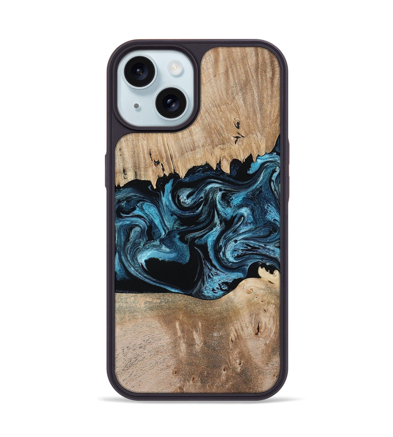 iPhone 15 Wood Phone Case - Navy (Blue, 805980)