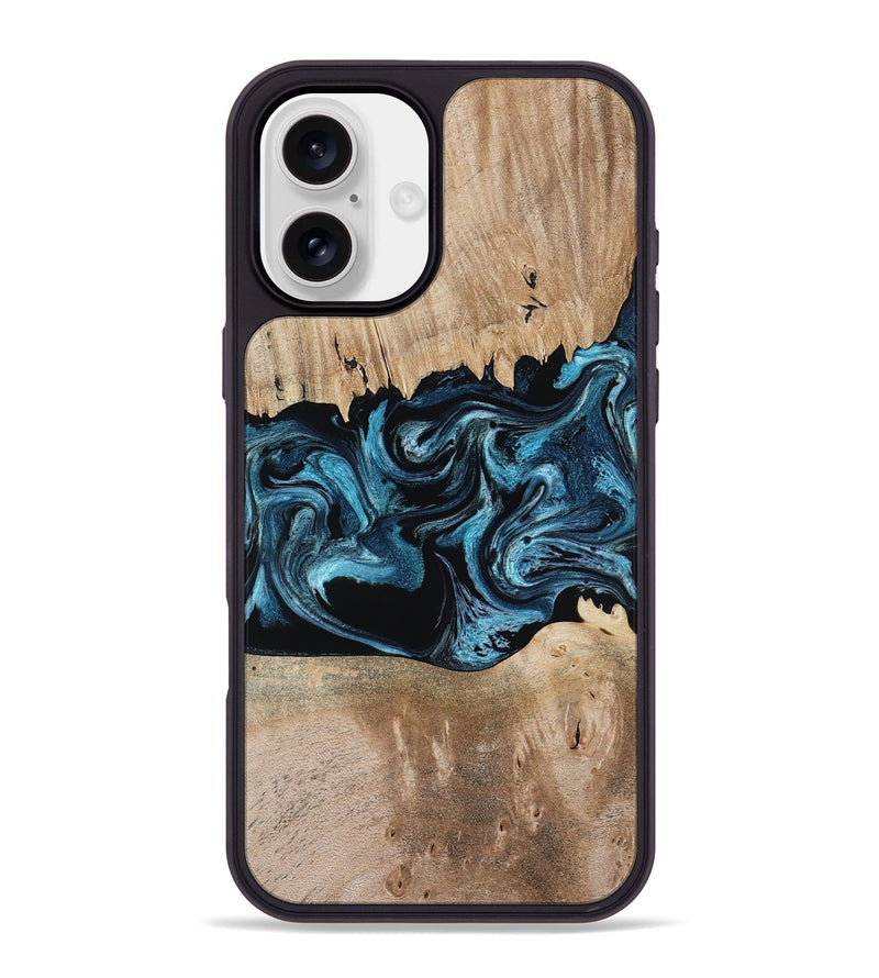 iPhone 16 Plus Wood Phone Case - Navy (Blue, 805980)