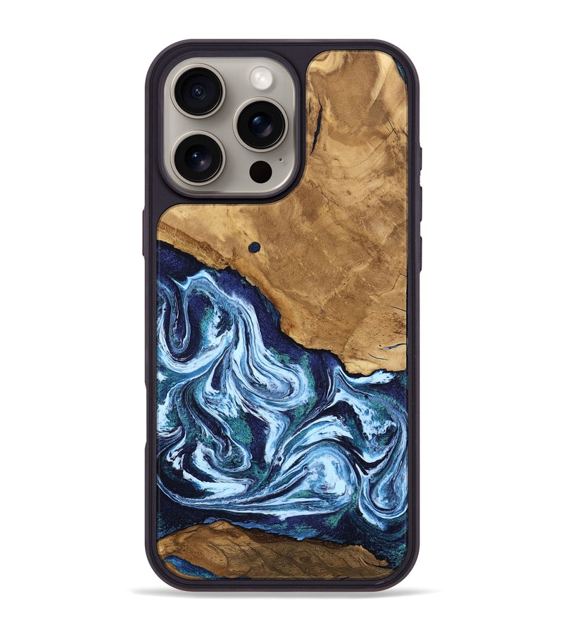 iPhone 16 Pro Max Wood Phone Case - Junior (Blue, 805984)