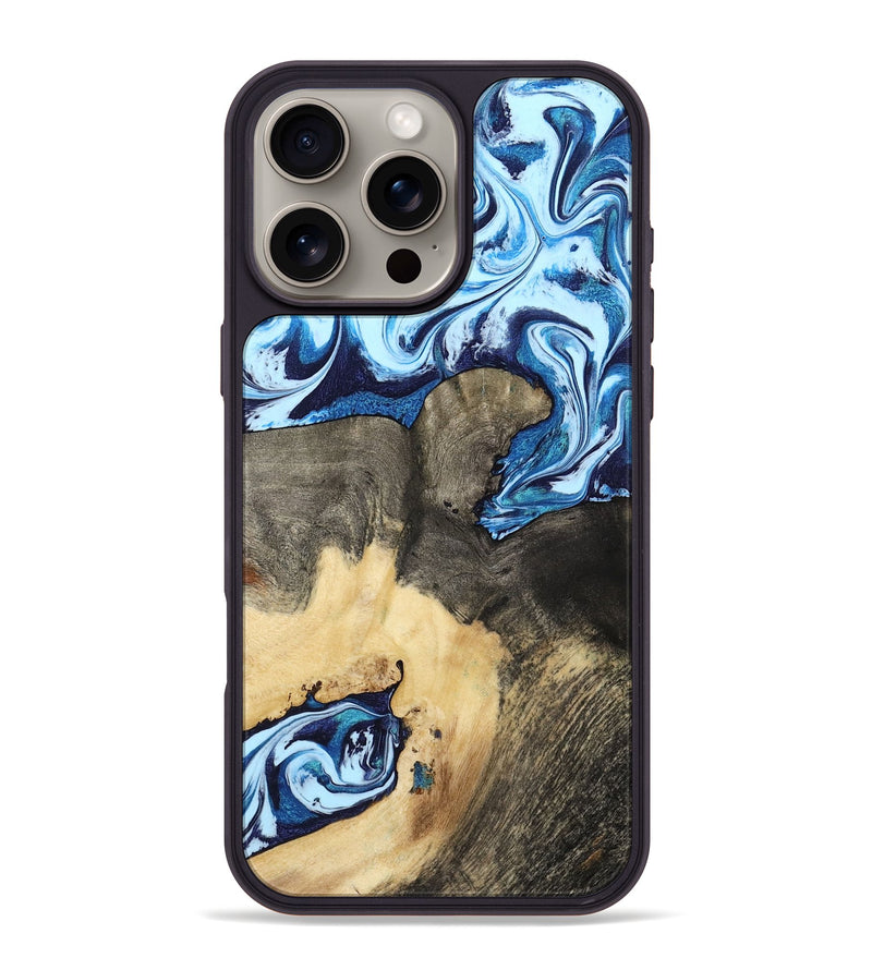 iPhone 16 Pro Max Wood Phone Case - Kunta (Blue, 805986)