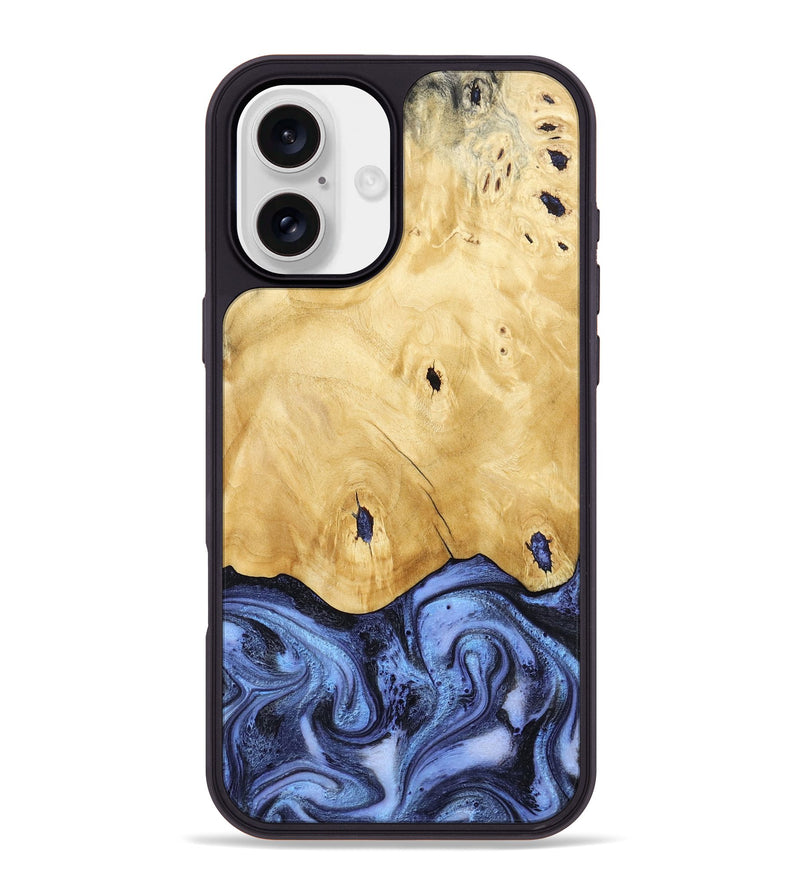iPhone 16 Plus Wood Phone Case - Rena (Blue, 805987)