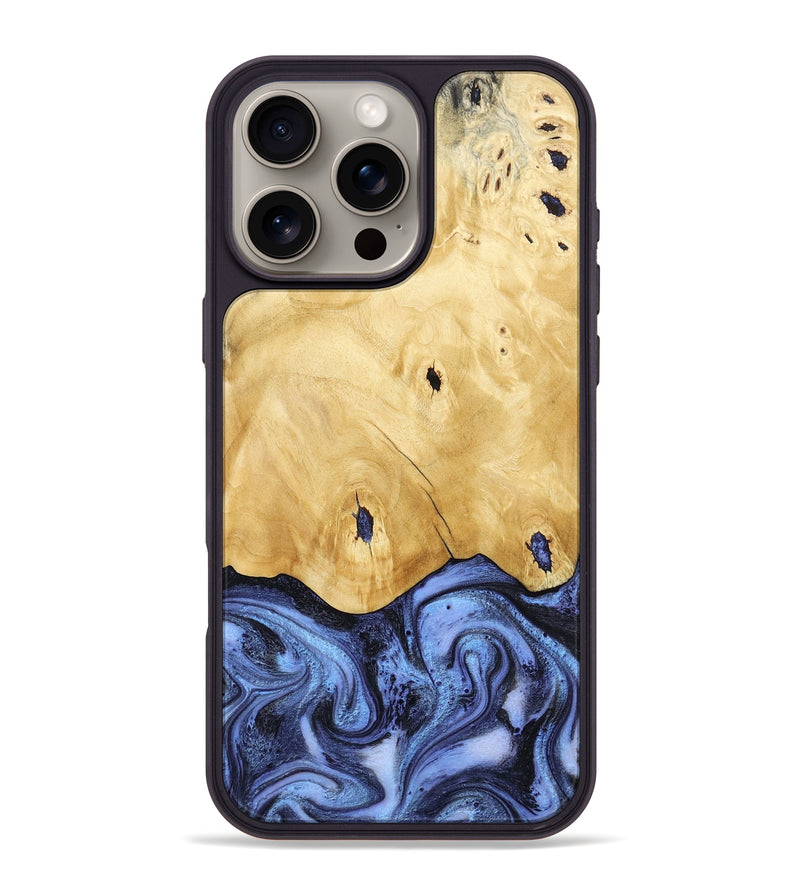 iPhone 16 Pro Max Wood Phone Case - Rena (Blue, 805987)