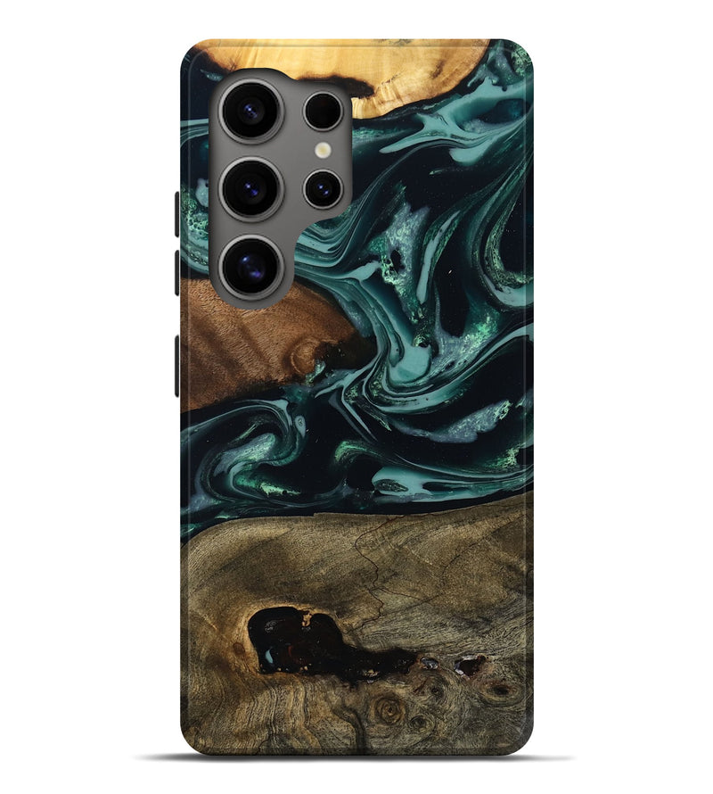 Galaxy S25 Ultra Wood Live Edge Phone Case - Miley (Green, 806047)