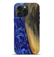 iPhone 16 Pro Max Wood Live Edge Phone Case - Luisa (Blue, 806087)