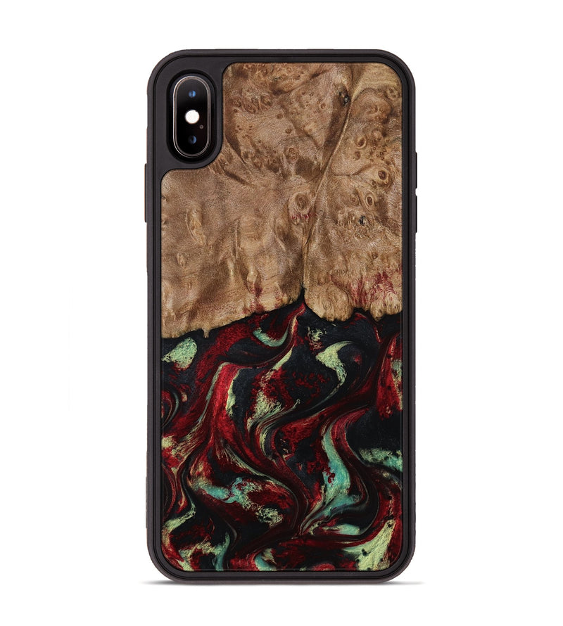 iPhone Xs Max Wood Phone Case - Terese (Red, 806103)