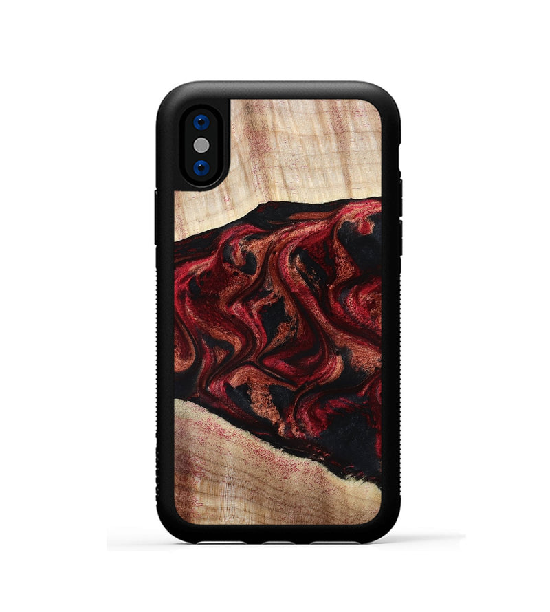 iPhone Xs Wood Phone Case - Enrique (Red, 806109)