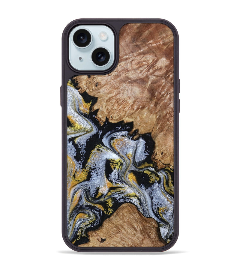 iPhone 15 Plus Wood Phone Case - Shasta (Black & White, 806111)